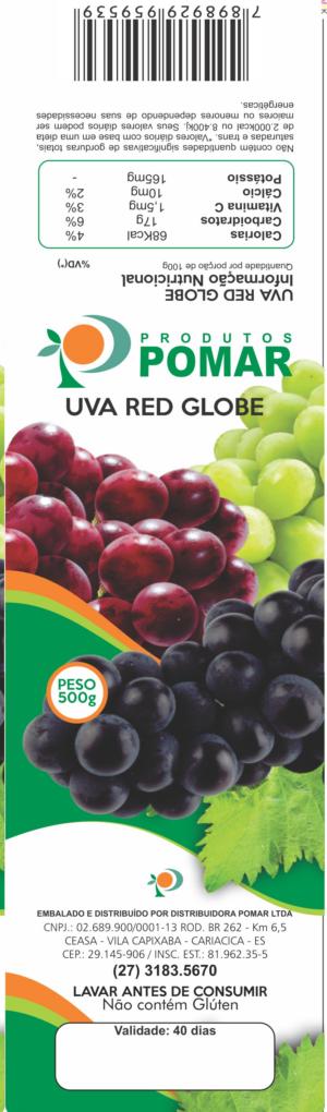 ETIQUETA 65X250/2 PERSONALIZADA/COUCHE ADES/POMAR>UVA RED GLOBE 500G-63,5MTS