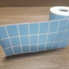 ETIQUETA 33X22/3 COUCHE ADESIVA AZUL-32MTS