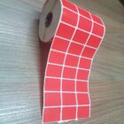 ETIQUETA 33X22/3 COUCHE ADESIVA VERMELHA-32MTS