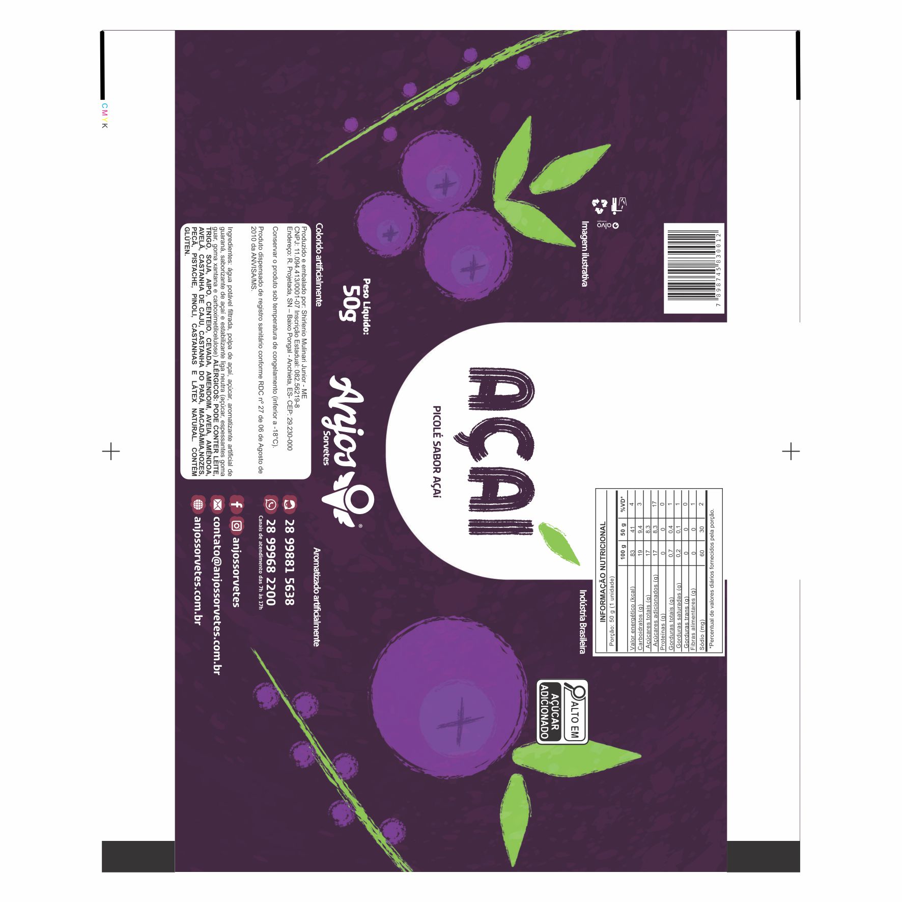 BOBINA BOPP LEITOSO PICOLE 6KG - SORVETES ANJOS AÇAI BOBINA BOPP LEITOSO PICOLE 6KG - SORVETES ANJOS AÇAI