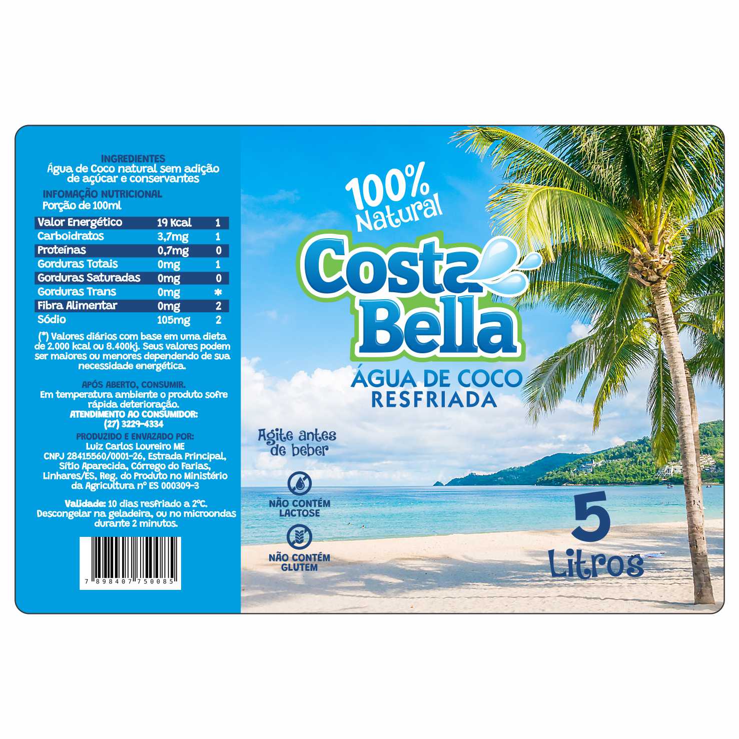 ETIQUETA 100X150/1 PERSON DURALYTE AGUA DE COCO 5LTS COSTA BELLA-32MTS ETIQUETA 100X150/1 PERSON DURALYTE AGUA DE COCO 5LTS COSTA BELLA-32MTS