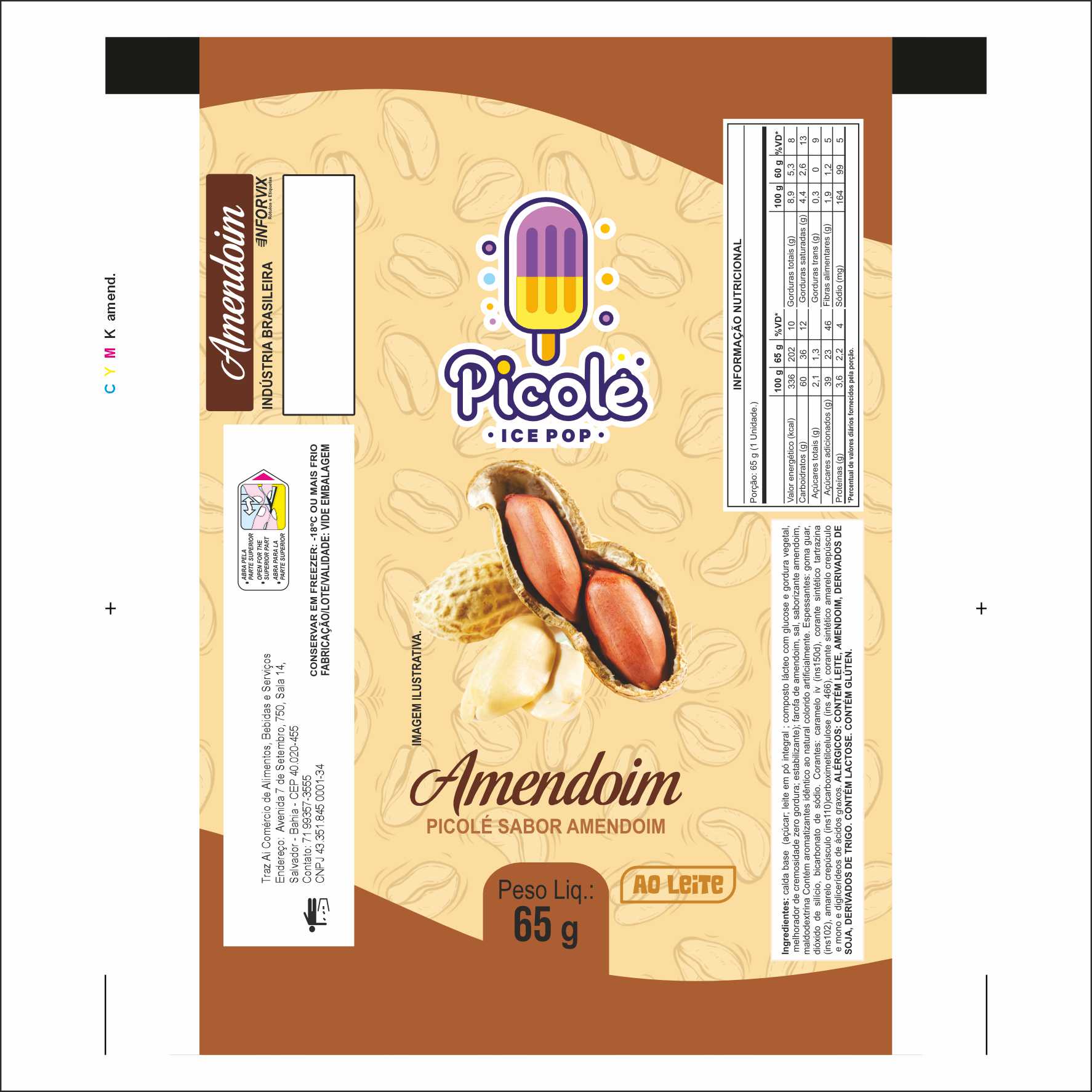 BOBINA BOPP LEITOSO PICOLÉ 6KG ICE POP AMENDOIM BOBINA BOPP LEITOSO PICOLÉ 6KG ICE POP AMENDOIM