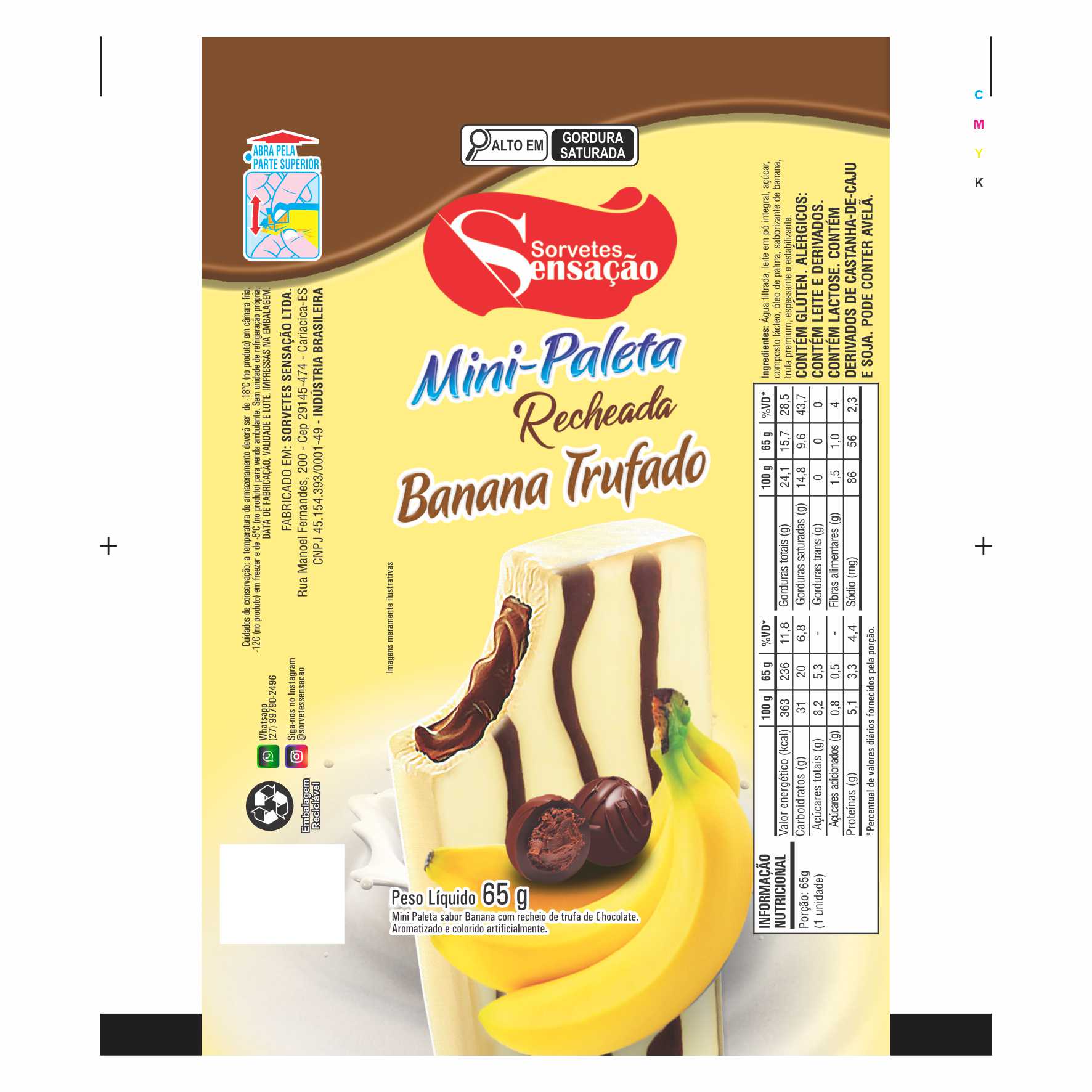 BOBINA BOPP LEITOSO PICOLÉ 6KG SORVETES SENSAÇÃO MINI PALETA BANANA BOBINA BOPP LEITOSO PICOLÉ 6KG SORVETES SENSAÇÃO MINI PALETA BANANA