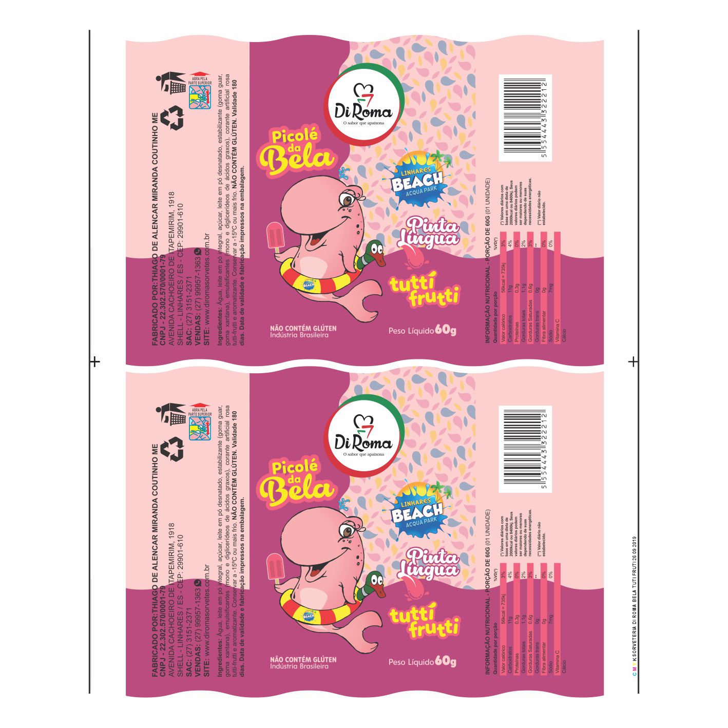 BOBINA BOPP LEITOSO PICOLE 6KG - DI ROMA PICOLE DA BELA BOBINA BOPP LEITOSO PICOLE 6KG - DI ROMA PICOLE DA BELA