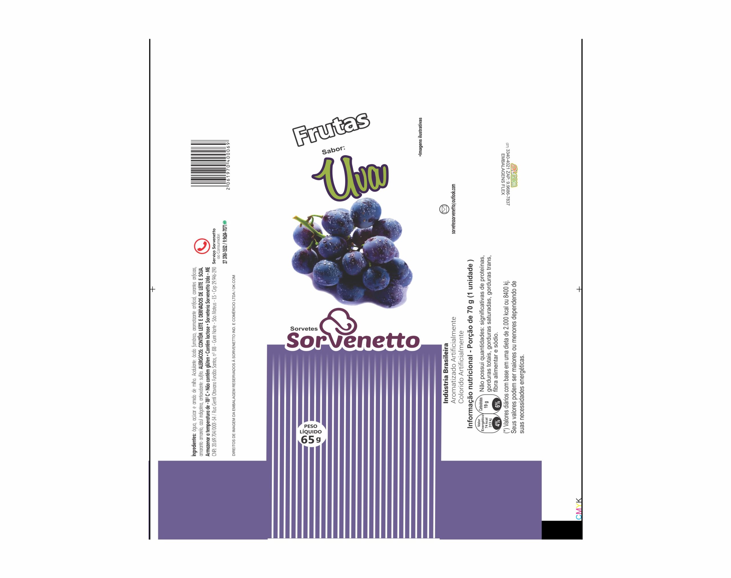 BOBINA BOPP LEITOSO PICOLE 6KG - SORVENETTO UVA BOBINA BOPP LEITOSO PICOLE 6KG - SORVENETTO UVA