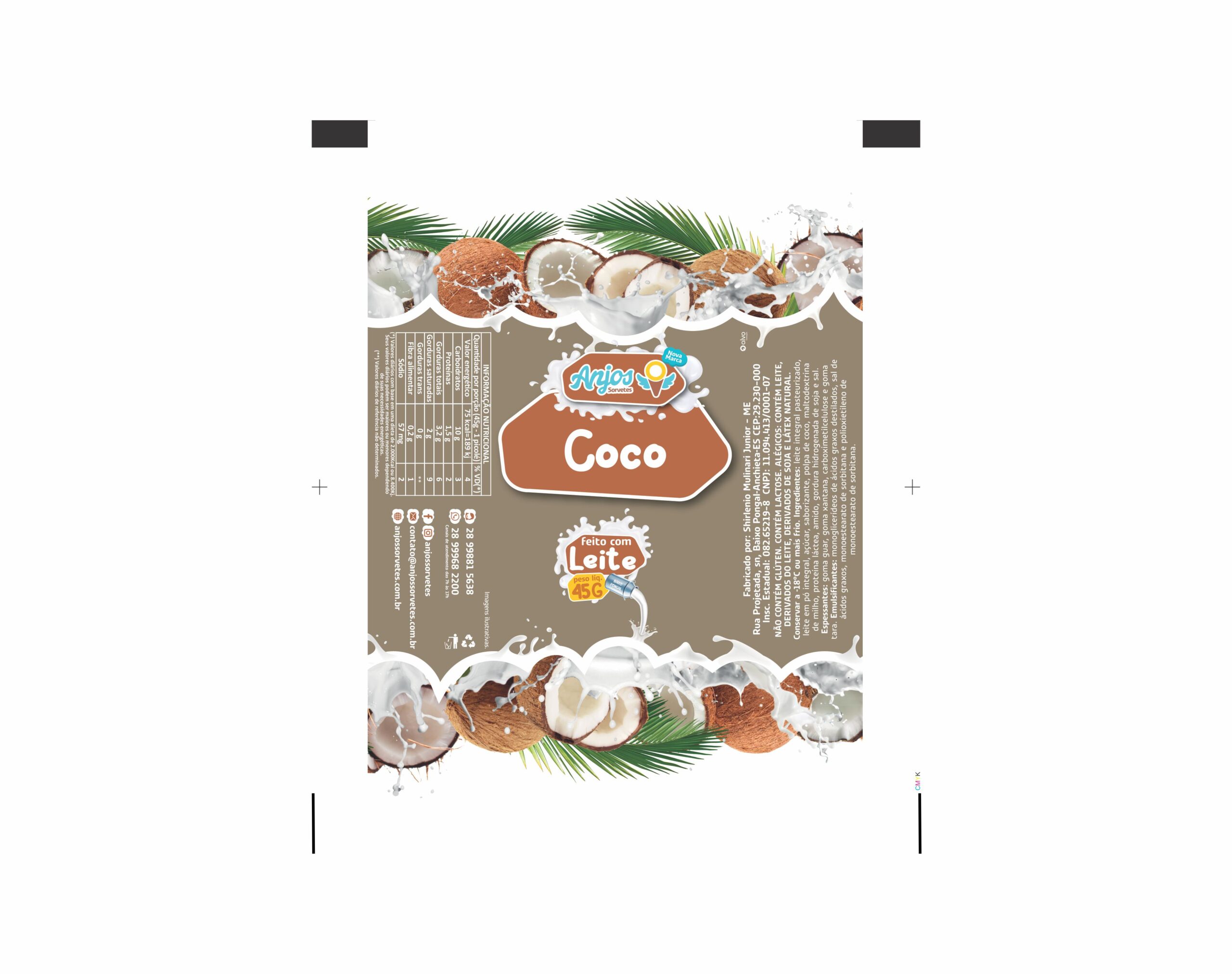 BOBINA BOPP LEITOSO PICOLE 6KG - SORVETES ANJOS COCO BOBINA BOPP LEITOSO PICOLE 6KG - SORVETES ANJOS COCO