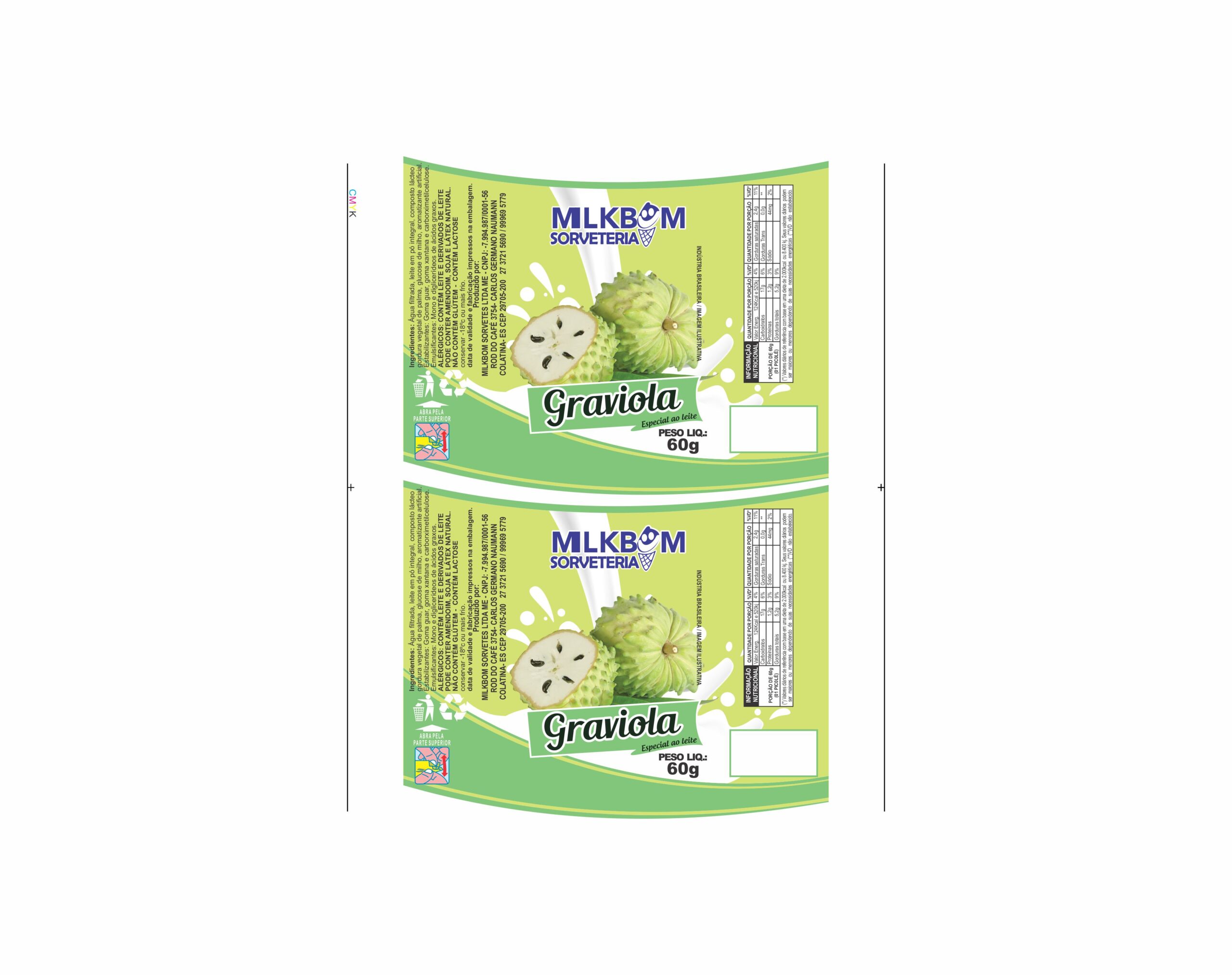 BOBINA BOPP LEITOSO PICOLE 6KG - SORVETES MILK BOM GRAVIOLA BOBINA BOPP LEITOSO PICOLE 6KG - SORVETES MILK BOM GRAVIOLA