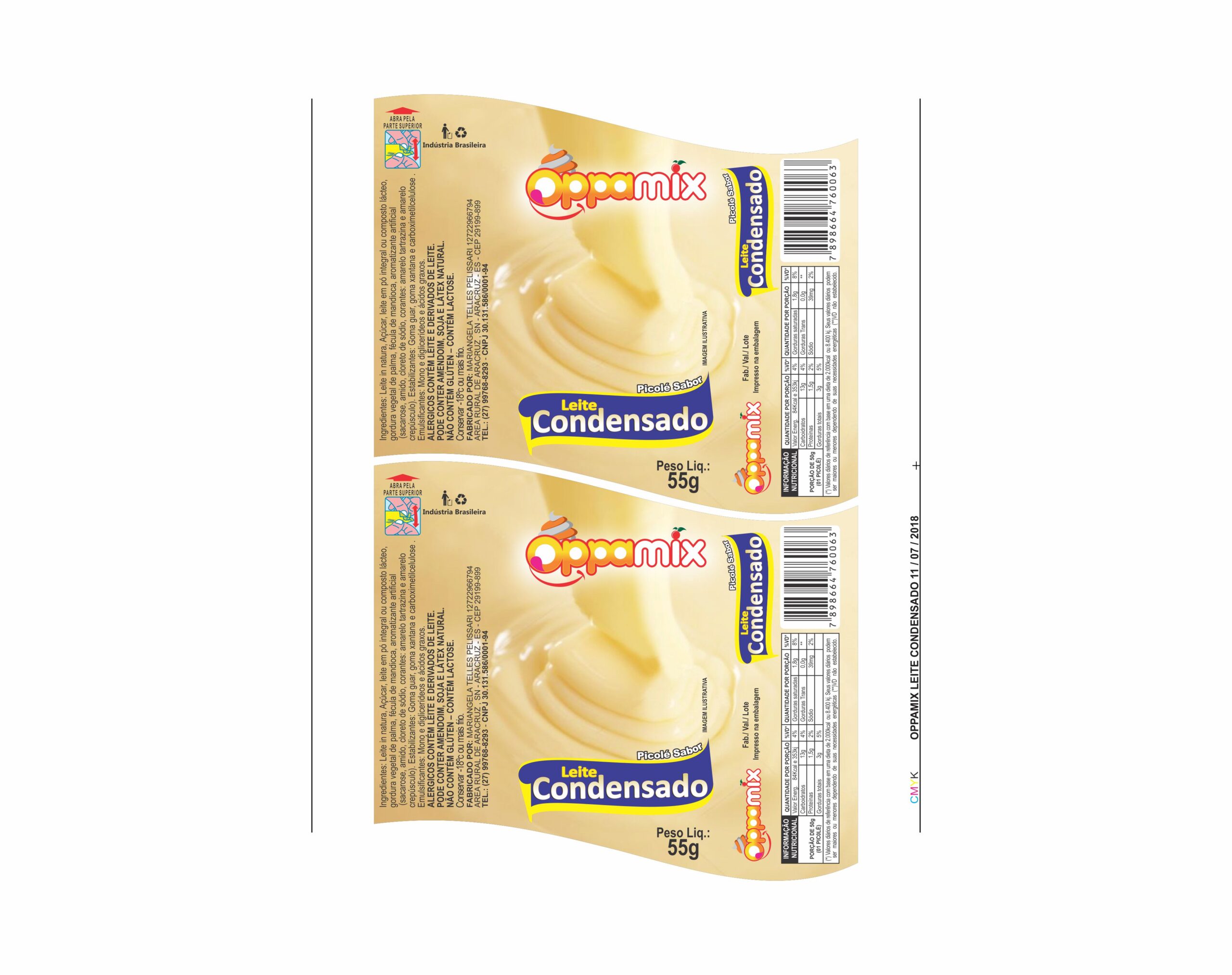 BOBINA BOPP LEITOSO PICOLE 6KG OPAMIX LEITE CONDENSADO BOBINA BOPP LEITOSO PICOLE 6KG OPAMIX LEITE CONDENSADO