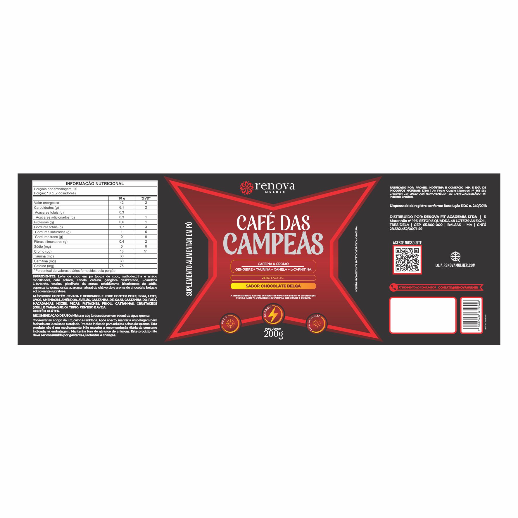 ETIQUETA 113X318 PERSON BOPP METALIZADO LAMINADO FOSCO CAFÉ DAS CAMPEÃS CHOCOLATE BELGA(1000UNI)K