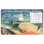 ETIQUETA 100X60/1 BOPP PEROLADO SERRILHADA COSTA AZUL PESCADOS CAMARAO PRODUZIDO E EMBALADO (500UNID)K