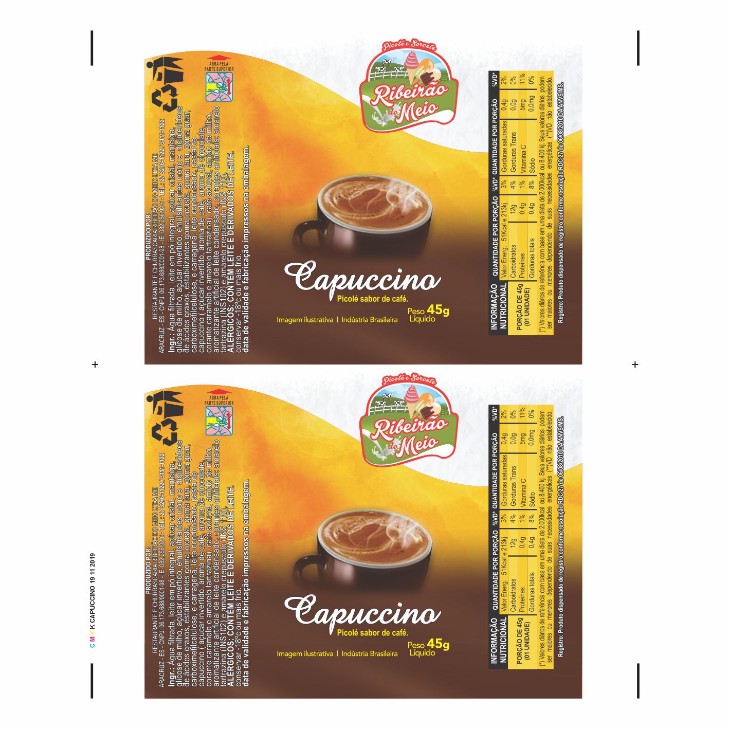 BOBINA BOPP LEITOSO PICOLE 6KG SÍTIO RIBEIRÃO DO MEIO CAPUCCINO BOBINA BOPP LEITOSO PICOLE 6KG SÍTIO RIBEIRÃO DO MEIO CAPUCCINO