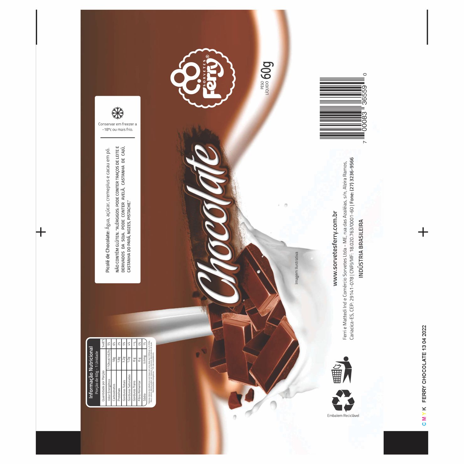 BOBINA BOPP LEITOSO PICOLE 6KG FERRY CHOCOLATE BOBINA BOPP LEITOSO PICOLE 6KG FERRY CHOCOLATE