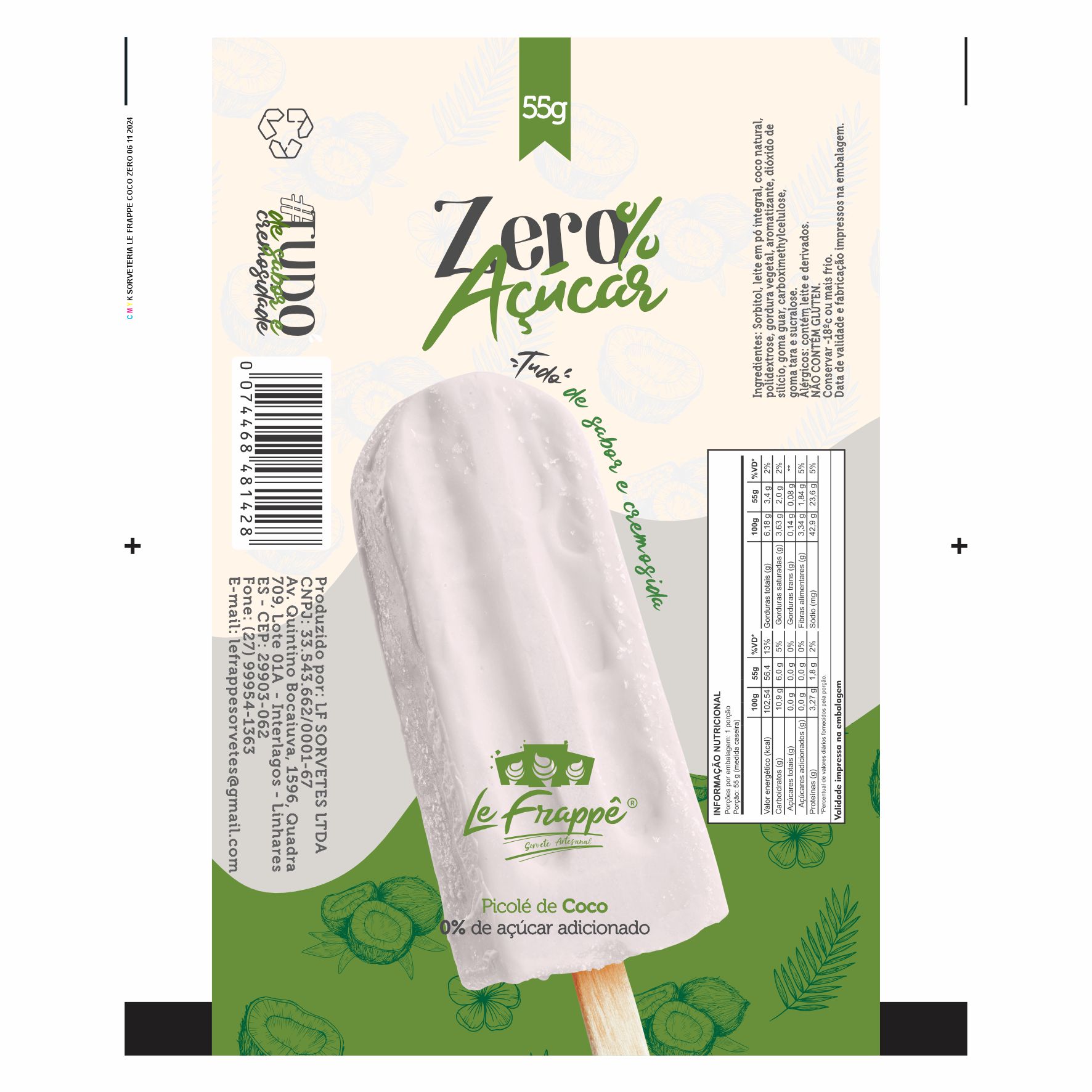BOBINA BOPP LEITOSO PICOLE 6KG LE FRAPPE COCO ZERO BOBINA BOPP LEITOSO PICOLE 6KG LE FRAPPE COCO ZERO