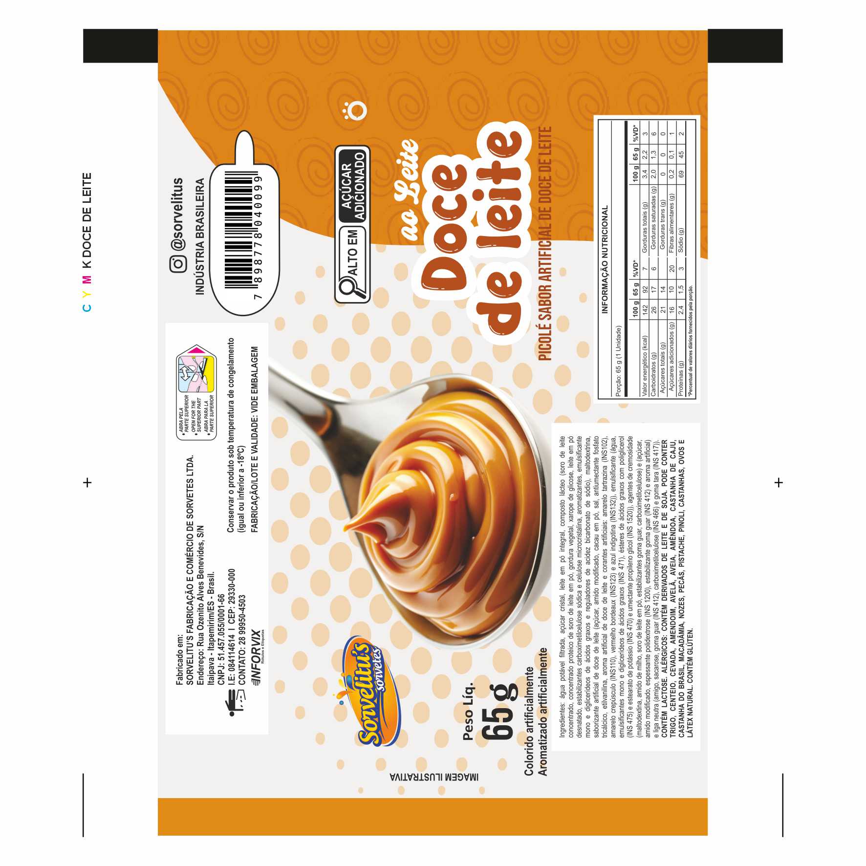 BOBINA BOPP LEITOSO PICOLÉ 6KG SORVELITUS DOCE DE LEITE BOBINA BOPP LEITOSO PICOLÉ 6KG SORVELITUS DOCE DE LEITE