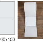 ETIQUETA 100X100/1 COUCHE ADESIVA/SERRILHADA-80MTS