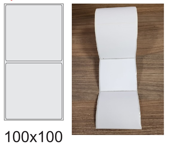 ETIQUETA 100X100/1 COUCHE ADESIVA/SERRILHADA-80MTS ETIQUETA 100X100/1 COUCHE ADESIVA/SERRILHADA-80MTS