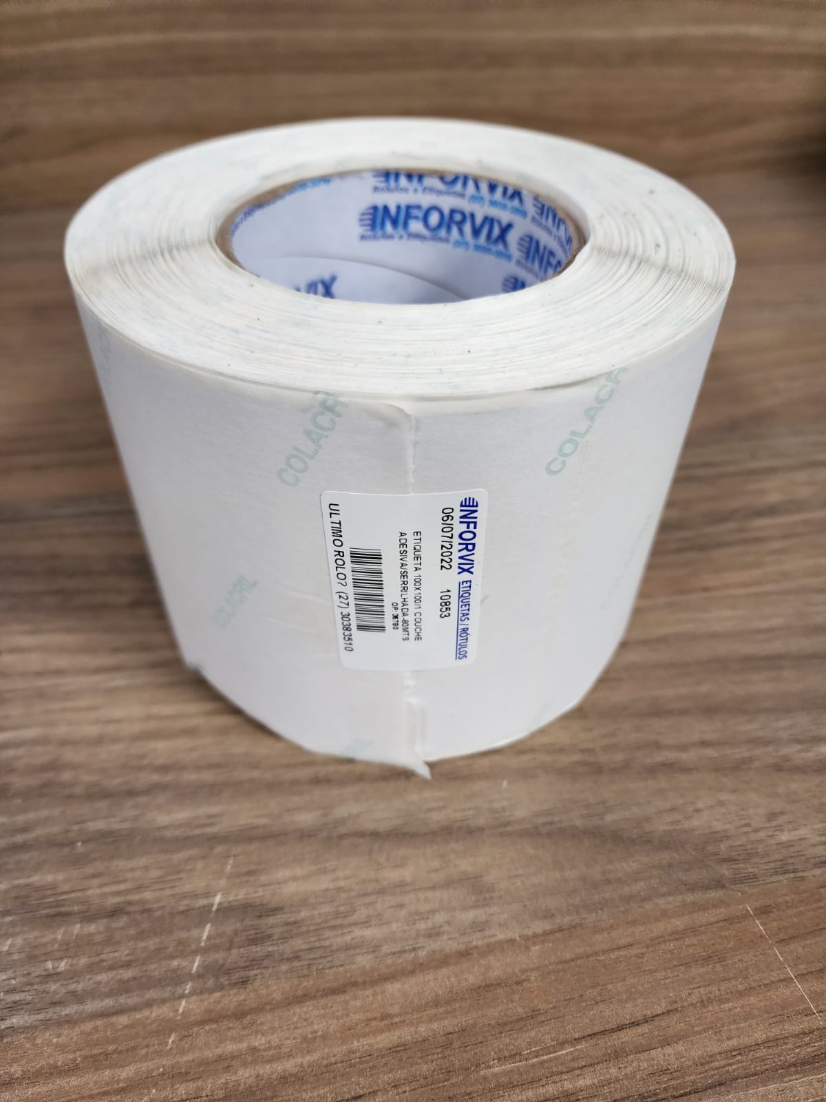 ETIQUETA 100X100/1 COUCHE ADESIVA/SERRILHADA-80MTS
