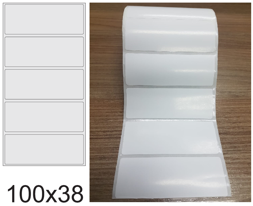 ETIQUETA 100X38/1 COUCHE ADESIVO/BRANCO-32MTS ETIQUETA 100X38/1 COUCHE ADESIVO/BRANCO-32MTS
