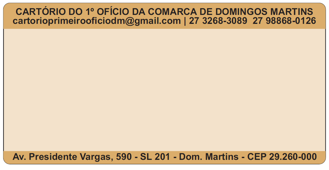ETIQUETA 100X50/1 PERSONALIZADA/CORTE SEGURANÇA/DOMINGOS MARTINS CARTÓRIO-32MTS