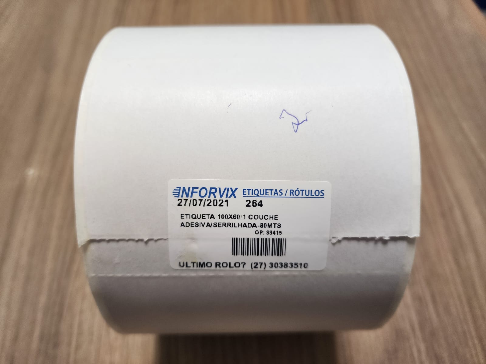 ETIQUETA 100X60/1 COUCHE ADESIVA/SERRILHADA-80MTS