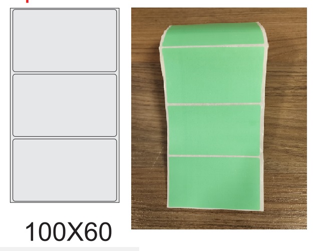 ETIQUETA 100X60/1 COUCHE ADESIVA/SERRILHADA/VERDE-32MTS ETIQUETA 100X60/1 COUCHE ADESIVA/SERRILHADA/VERDE-32MTS