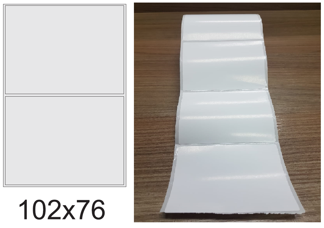 ETIQUETA 102X76 / 1 COUCHE ADESIVA/BRANCA-32MTS