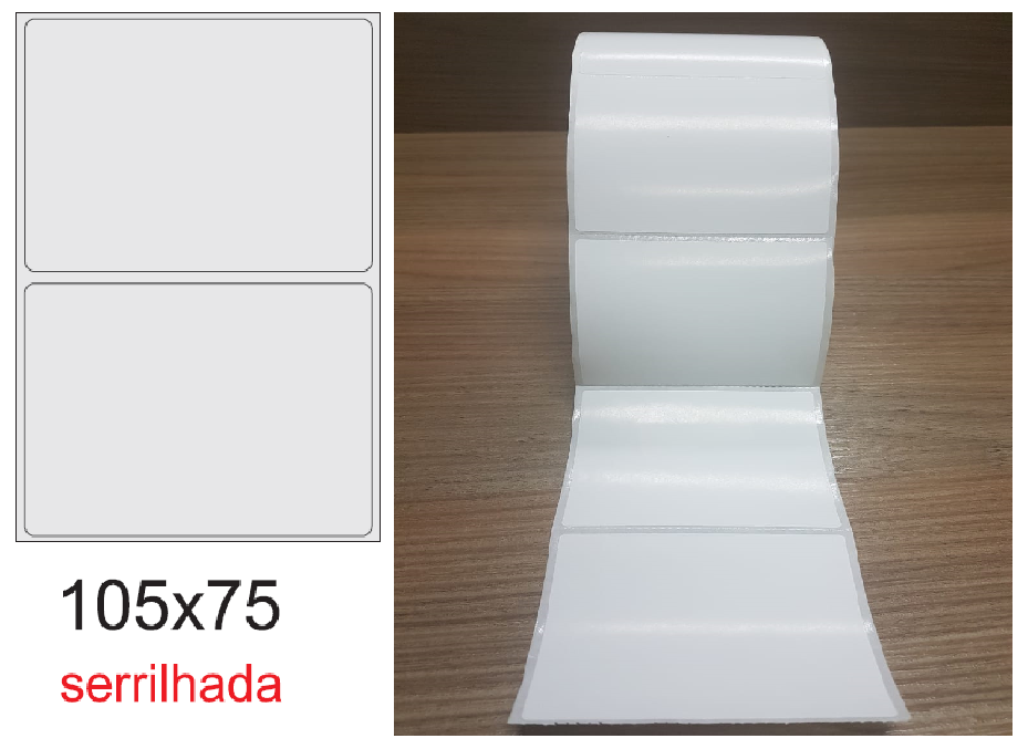 ETIQUETA 105X75/1 COUCHE ADESIVA/SERRILHADA-80MTS
