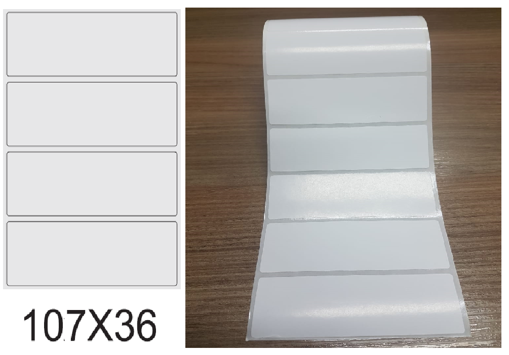 ETIQUETA 107X36/1 COUCHE ADESIVA-32MTS ETIQUETA 107X36/1 COUCHE ADESIVA-32MTS