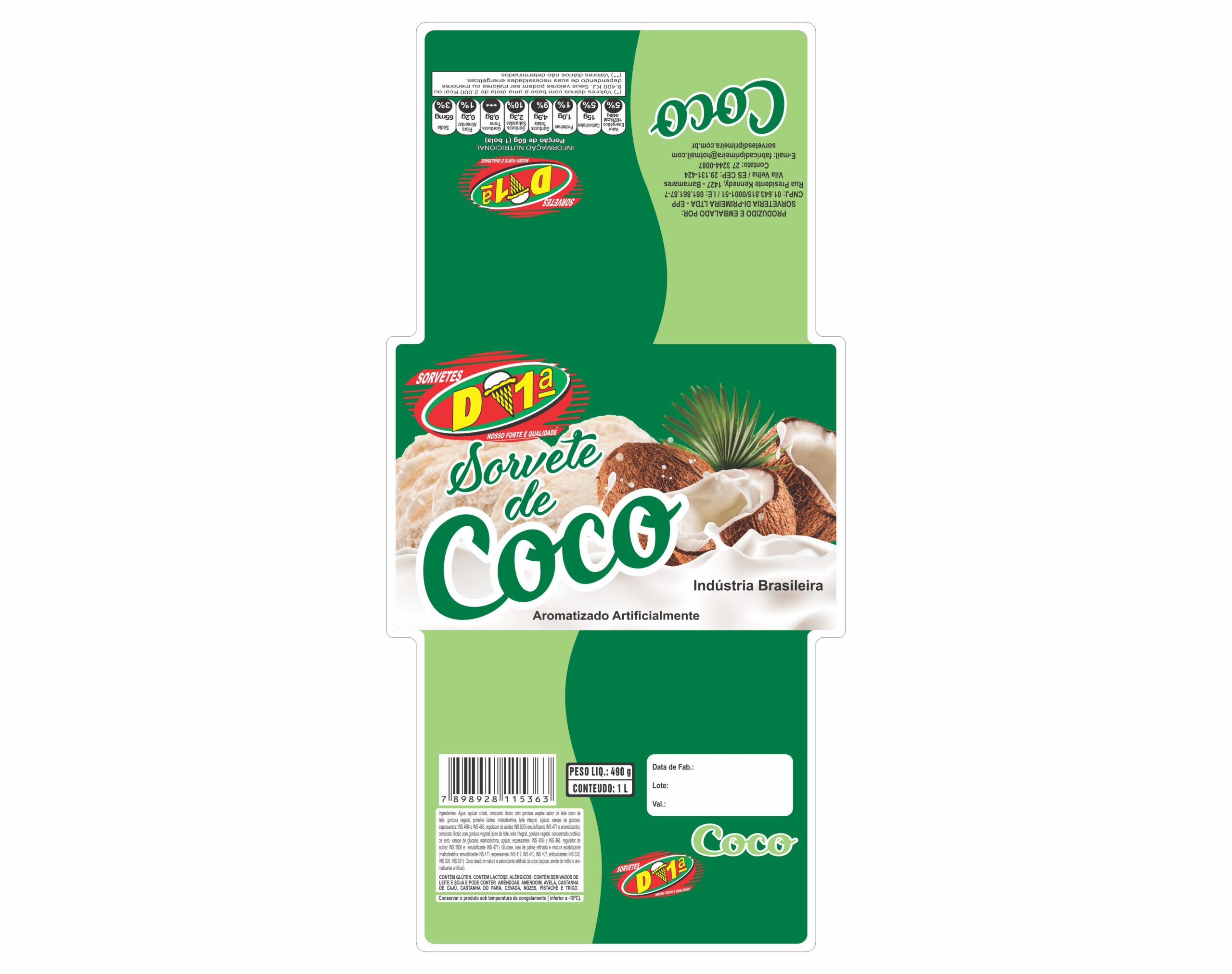 ETIQUETA 147X277/1 BOPP DURALYTE DI-PRIMEIRA COCO (500UNID) K