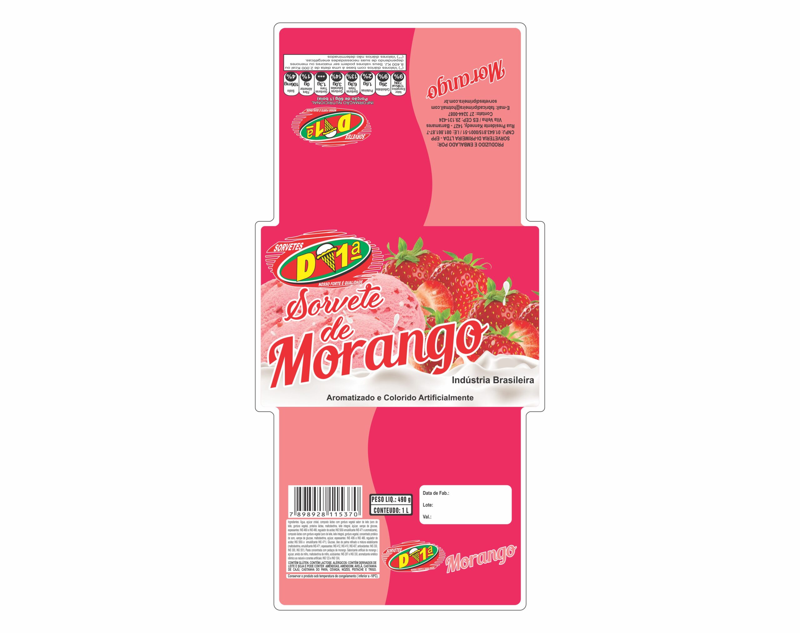 ETIQUETA 147X277/1 BOPP DURALYTE DI-PRIMEIRA MORANGO (500UNID)K