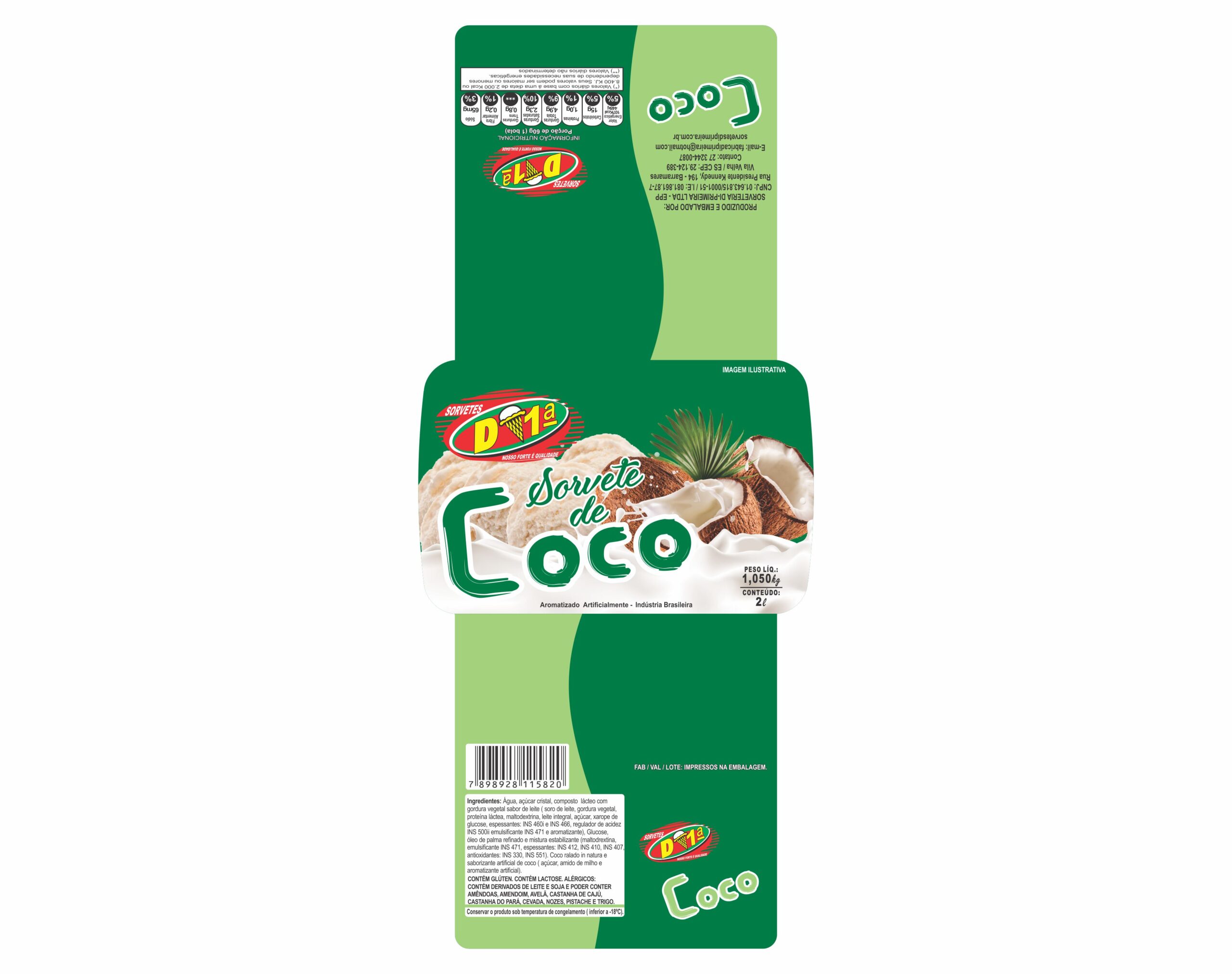 ETIQUETA 140X327/1 BOPP DURALYTE DI-PRIMEIRA COCO (500UNID)K