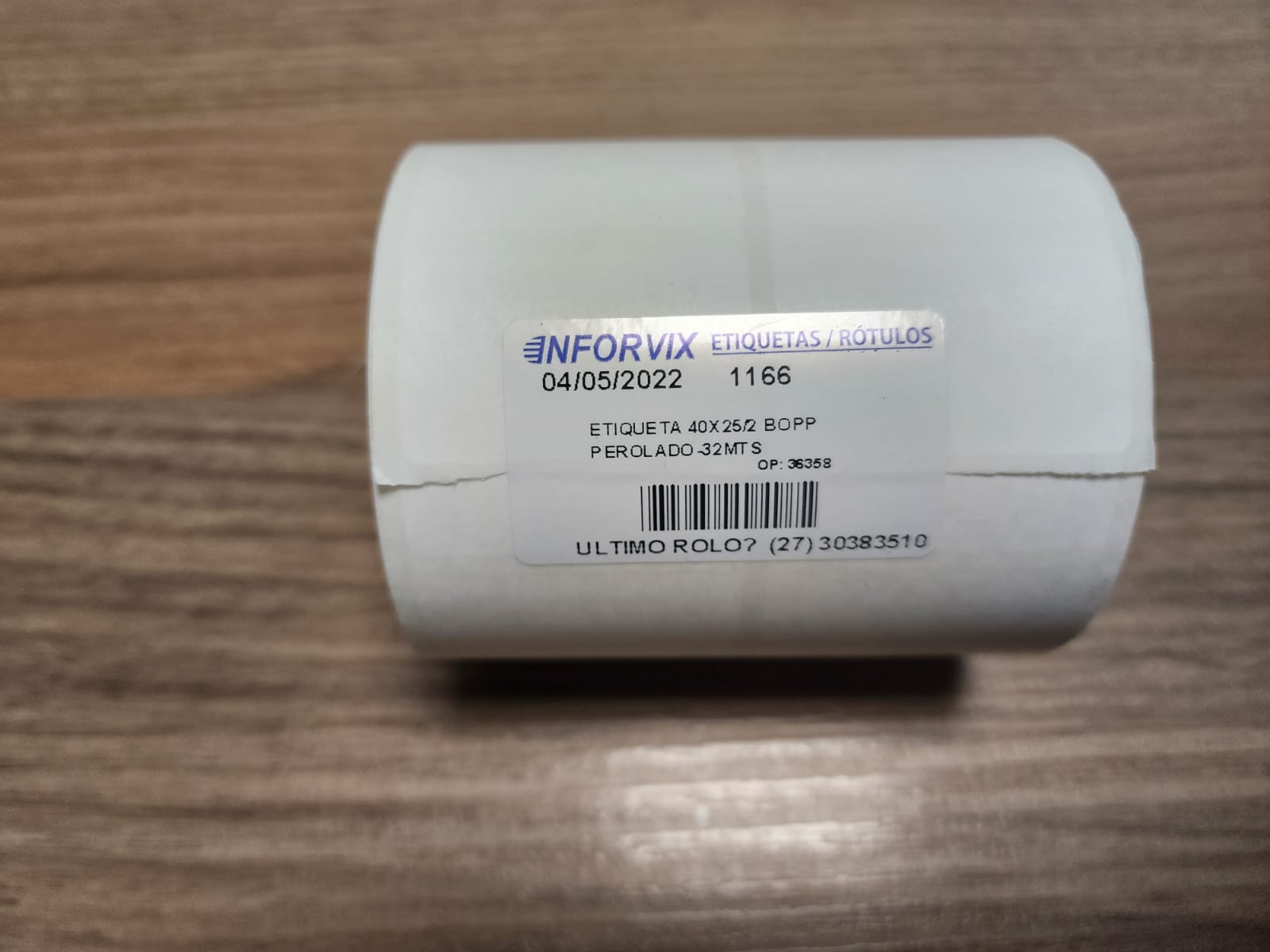 ETIQUETA 40X25/2 BOPP PEROLADO-32MTS