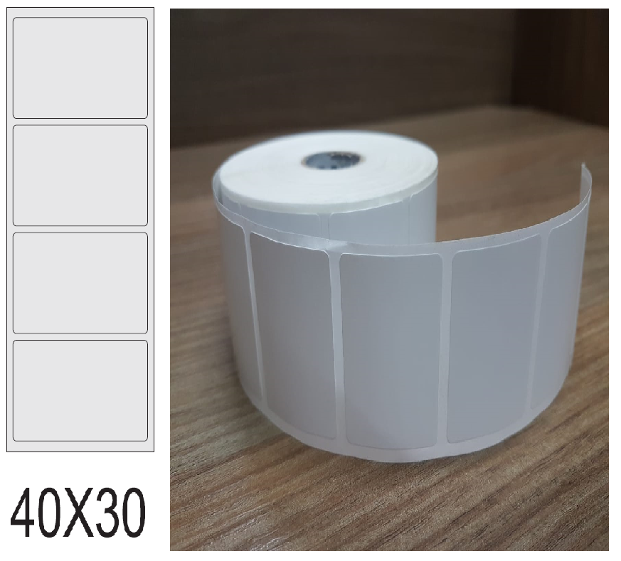 ETIQUETA 40X30/1 COUCHE DUPLO ADESIVO-33MTS