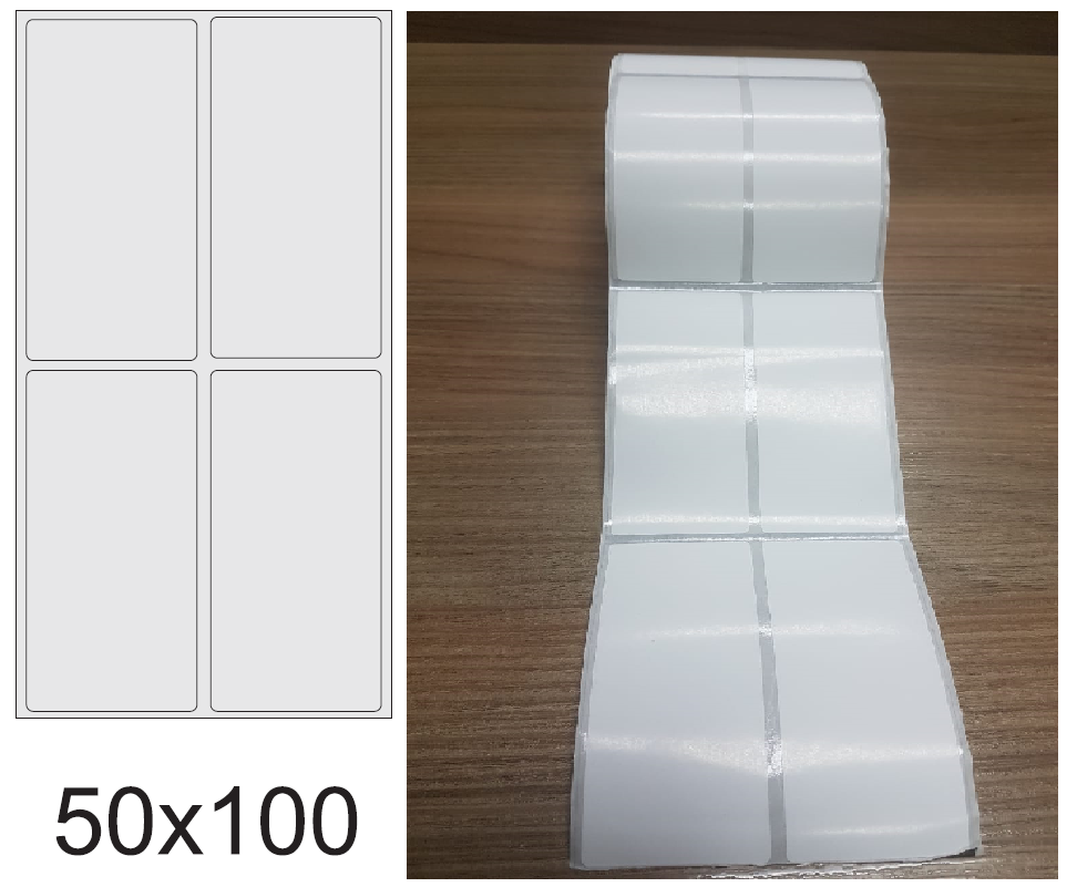 ETIQUETA 50X100/2 COUCHE ADESIVA/C.TARJA-32MTS