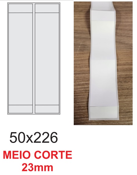 ETIQUETA 50X226/1 BOPP PEROLADO / SERRILHADA / LINER PAPEL 40 MTS