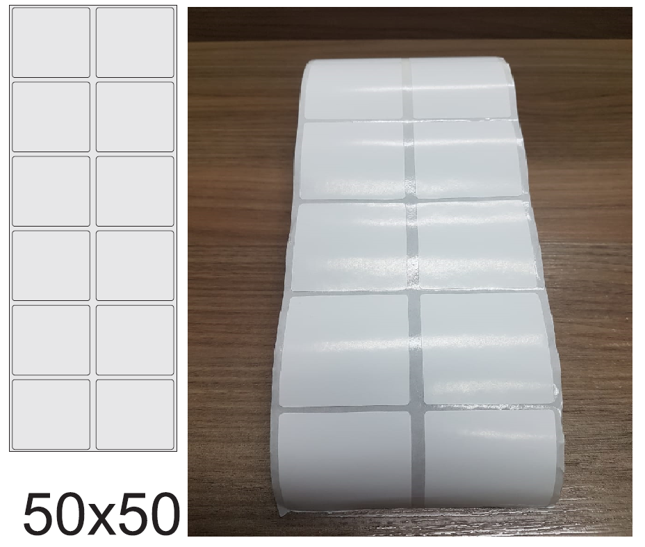 ETIQUETA 50X50/2 COUCHE ADESIVA-32MTS