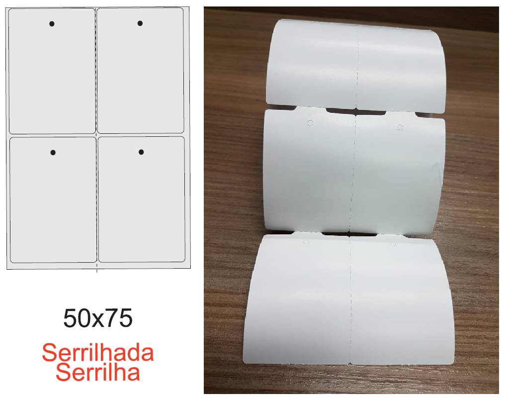 ETIQUETA 50X75/2 TAG/NAO ADESIVA/ARRED/LISA/SERRILHA/F.CIMA - 32MTS ETIQUETA 50X75/2 TAG/NAO ADESIVA/ARRED/LISA/SERRILHA/F.CIMA - 32MTS
