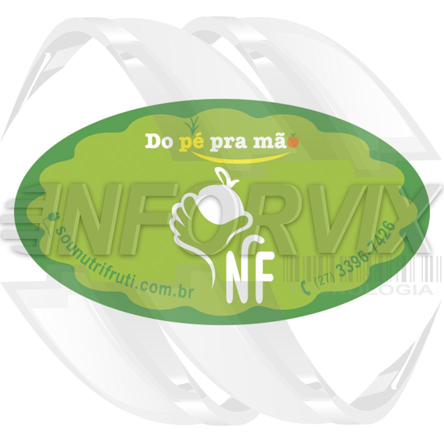 ETIQUETA 55X30/1 PERSONALIZADA/OVAL/COUCHE ADESIVA/NUTRIFRUTI -66MTS