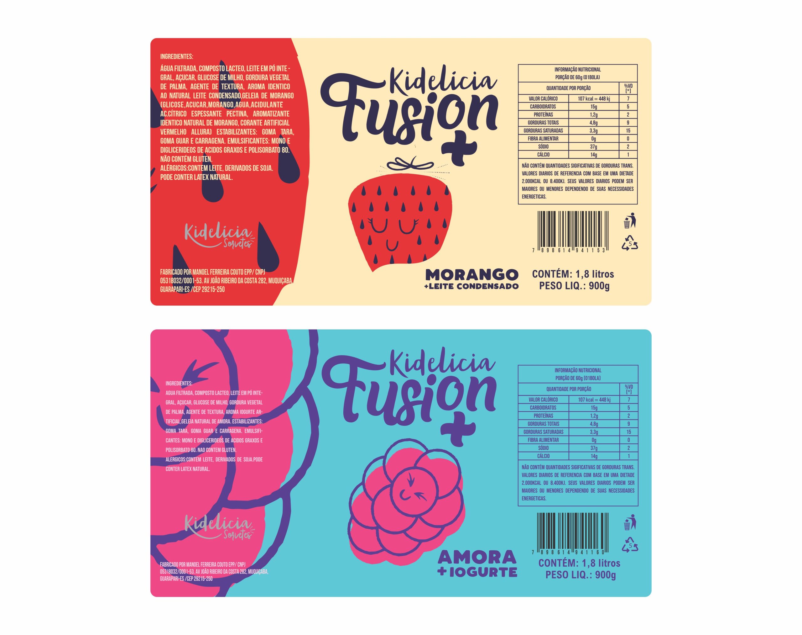 ETIQUETA 80X150 PERSON BOPP METALIZADO KIDELICIA FUSION + MORANGO LEITE CONDENSADO (1000UNID)K