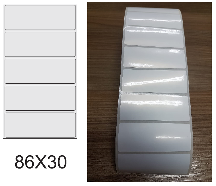 ETIQUETA 86X30/1 BOPP PEROLADO-33MTS