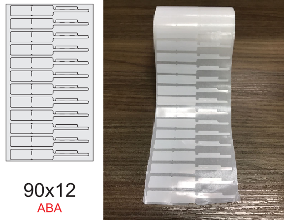 ETIQUETA 90X12/1 BOPP PEROLADO/COM ABA-37,5MTS