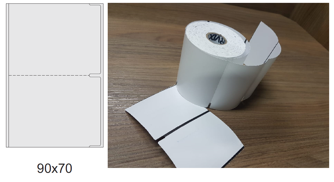ETIQUETA 90x70/1 GONDOLA NÃO ADESIVO/BRANCA/SERRILHADA-32MTS ETIQUETA 90x70/1 GONDOLA NÃO ADESIVO/BRANCA/SERRILHADA-32MTS