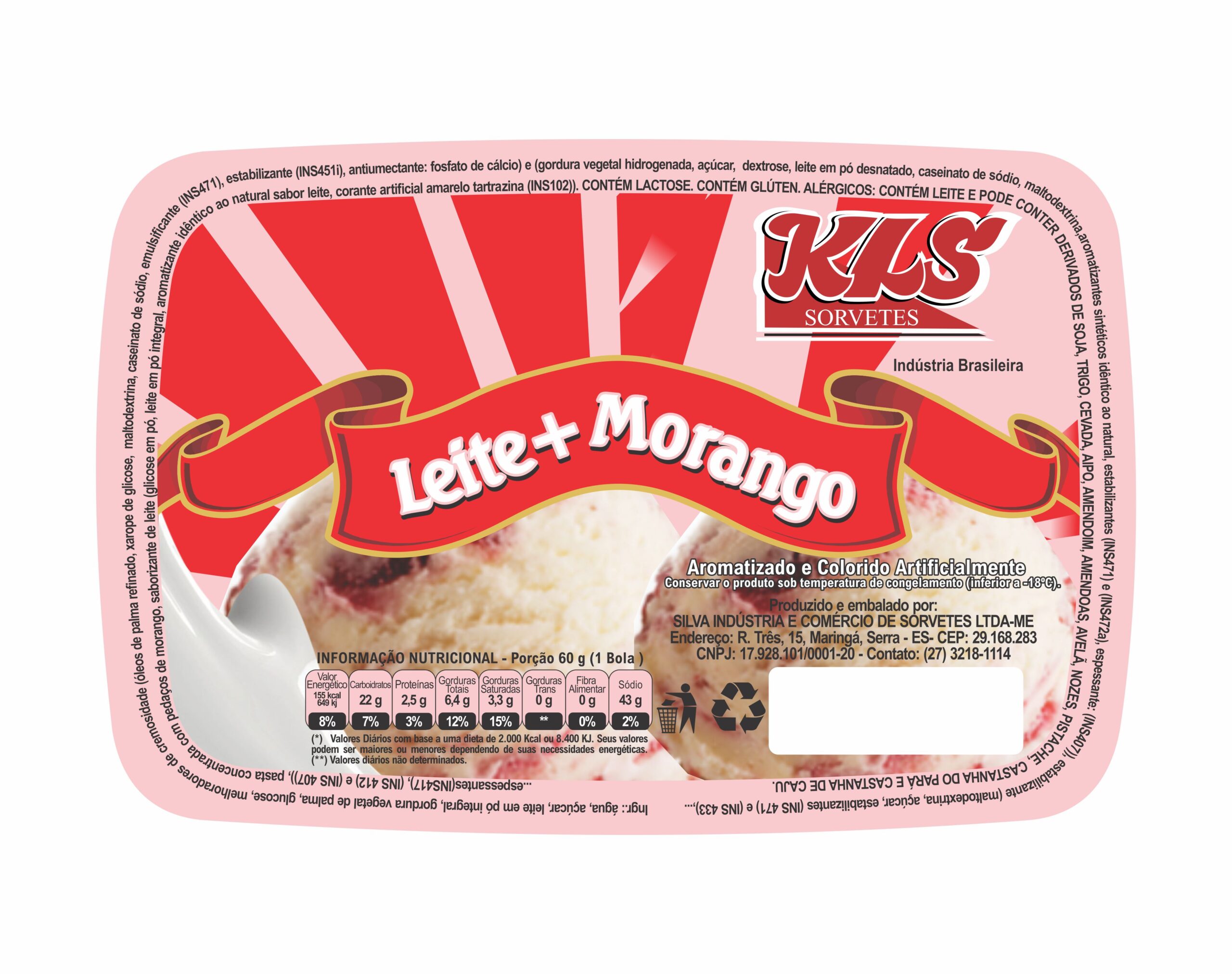 ETIQUETA 91X136/1 PERSONALIZADA/BOPP DURALYTE/KLS LEITE + MORANGO 70,5MTS