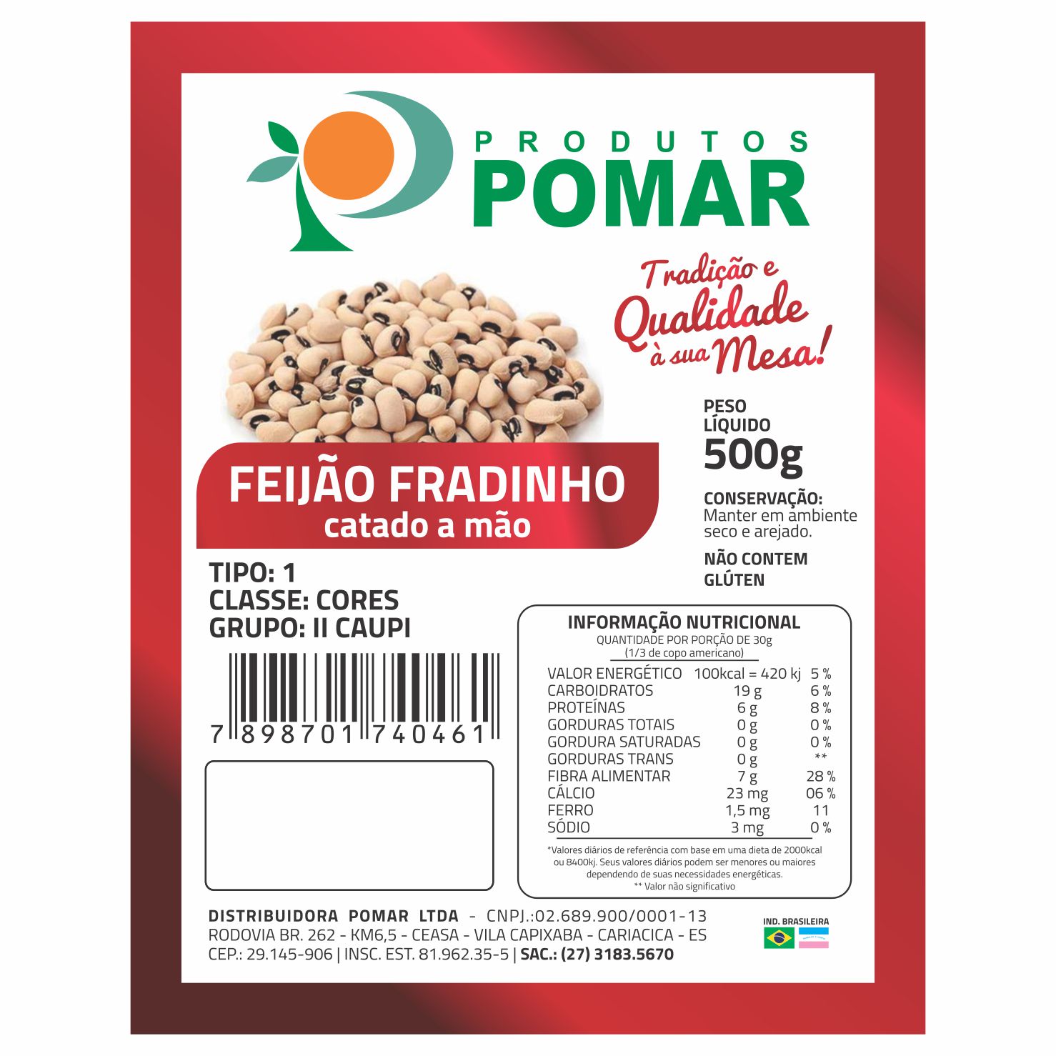 ETIQUETA 90X70/1 COUCHE ADESIVO POMAR FEIJAO FRADINHO 500G-32MTS ETIQUETA 90X70/1 COUCHE ADESIVO POMAR FEIJAO FRADINHO 500G-32MTS