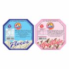 ETIQUETA 63X63/2 PERSONALIZADA/COUCHE ADESIVO/GELLIN FLOCOS/NAPOLITANO 180ML -67MTS