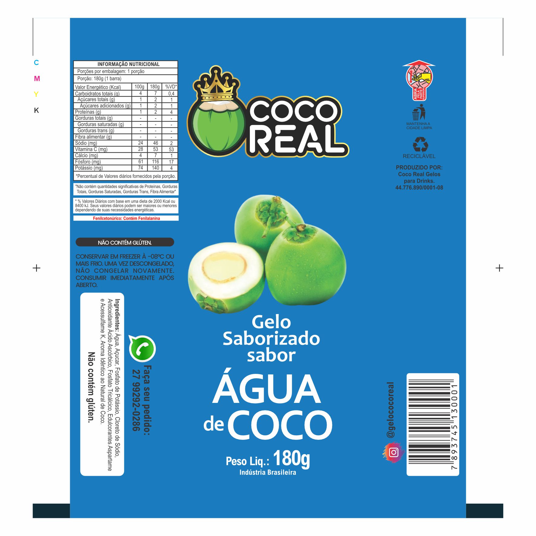 BOBINA BOPP METALIZADO GELO COCO REAL AGUA DE COCO