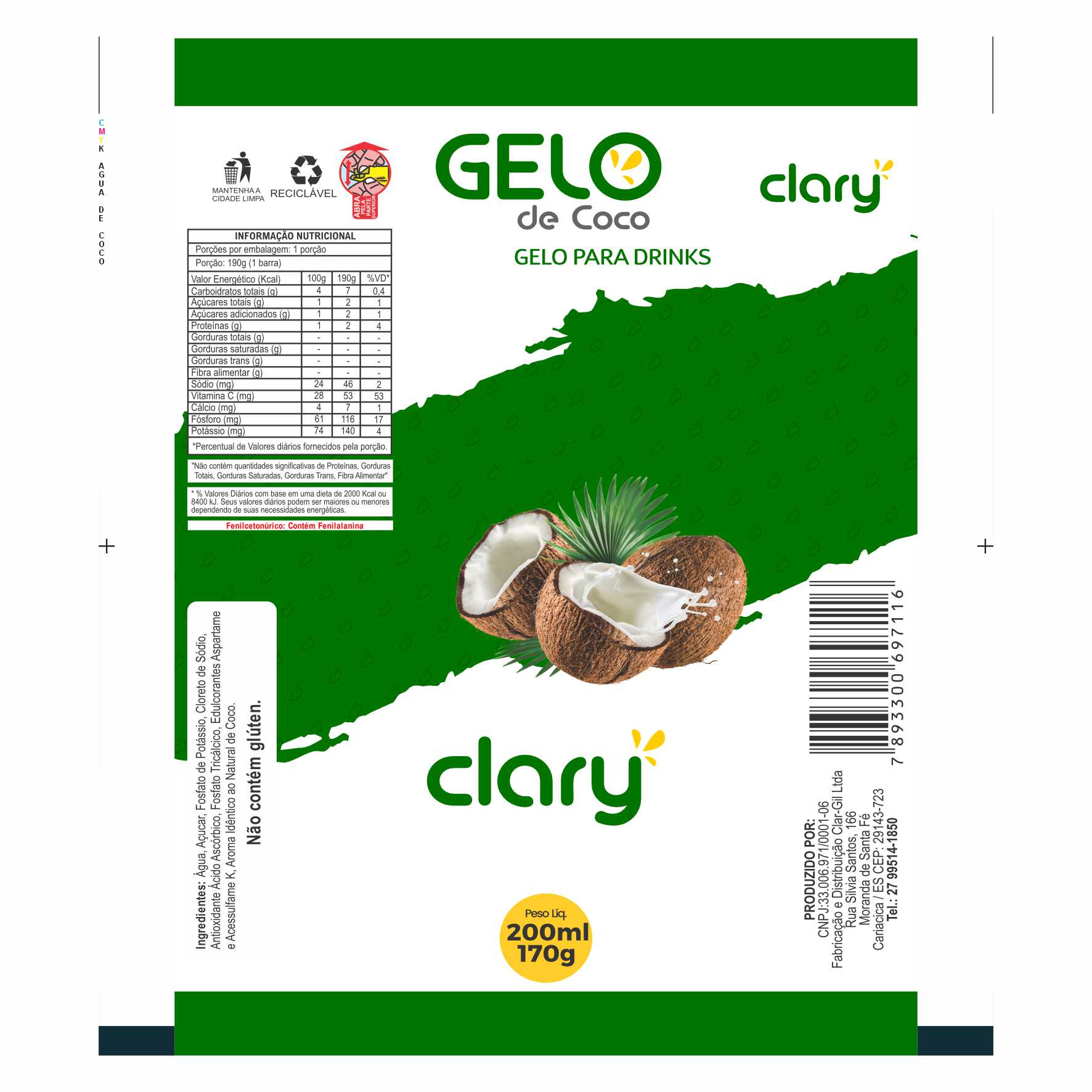 BOBINA BOPP METALIZADO GELO CLARY COCO 200ML
