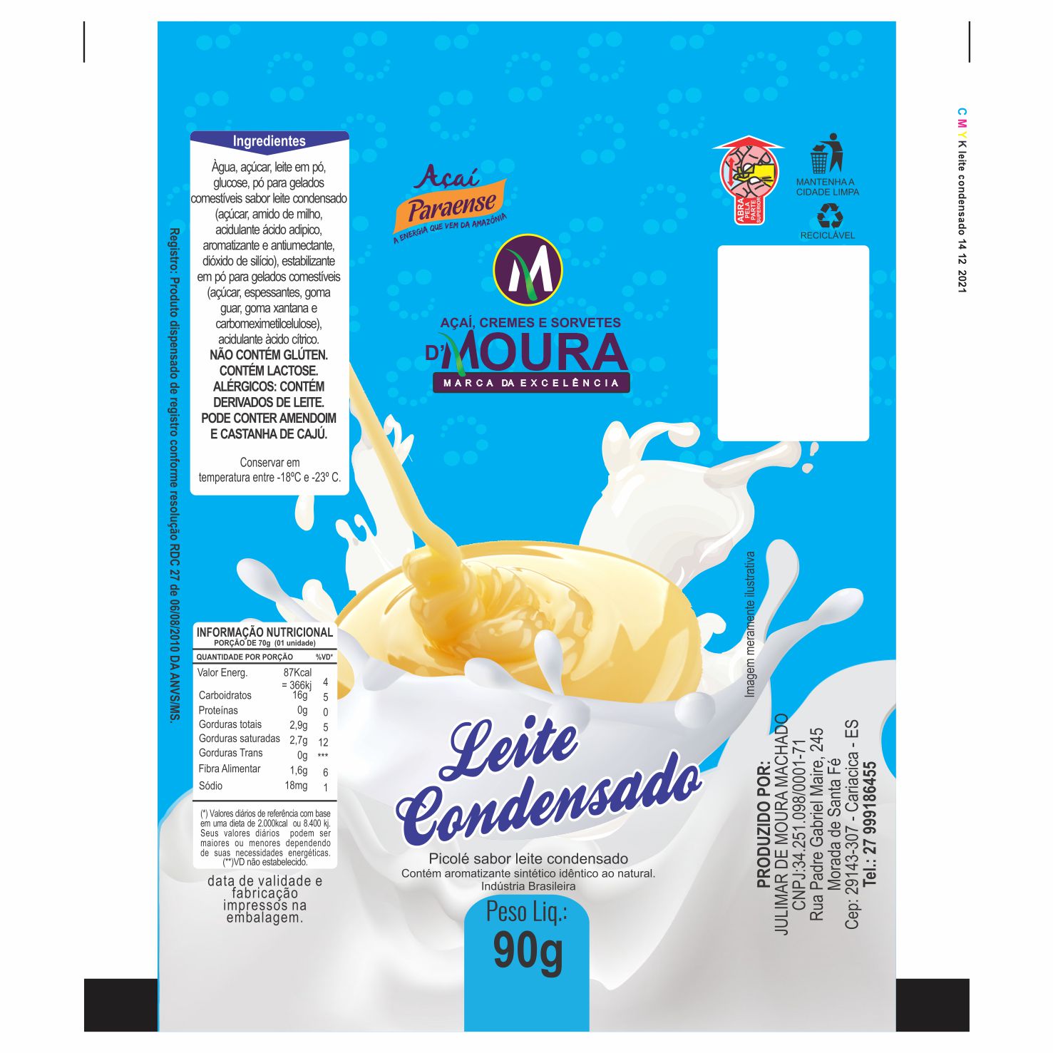 BOBINA BOPP LEITOSO PICOLE 6KG DMOURA LEITE CONDENSADO BOBINA BOPP LEITOSO PICOLE 6KG DMOURA LEITE CONDENSADO