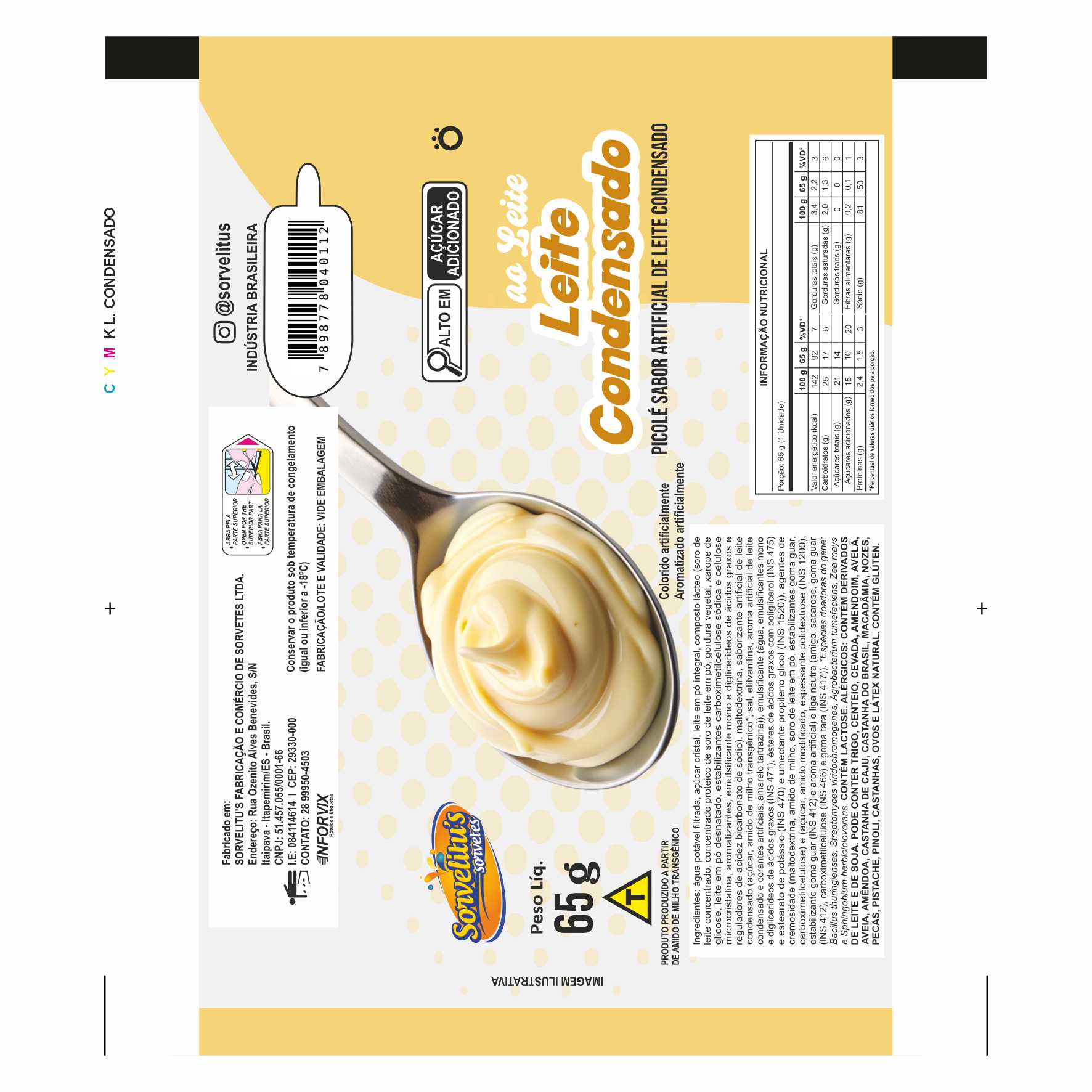 BOBINA BOPP LEITOSO PICOLÉ 6KG SORVELITUS LEITE CONDENSADO BOBINA BOPP LEITOSO PICOLÉ 6KG SORVELITUS LEITE CONDENSADO