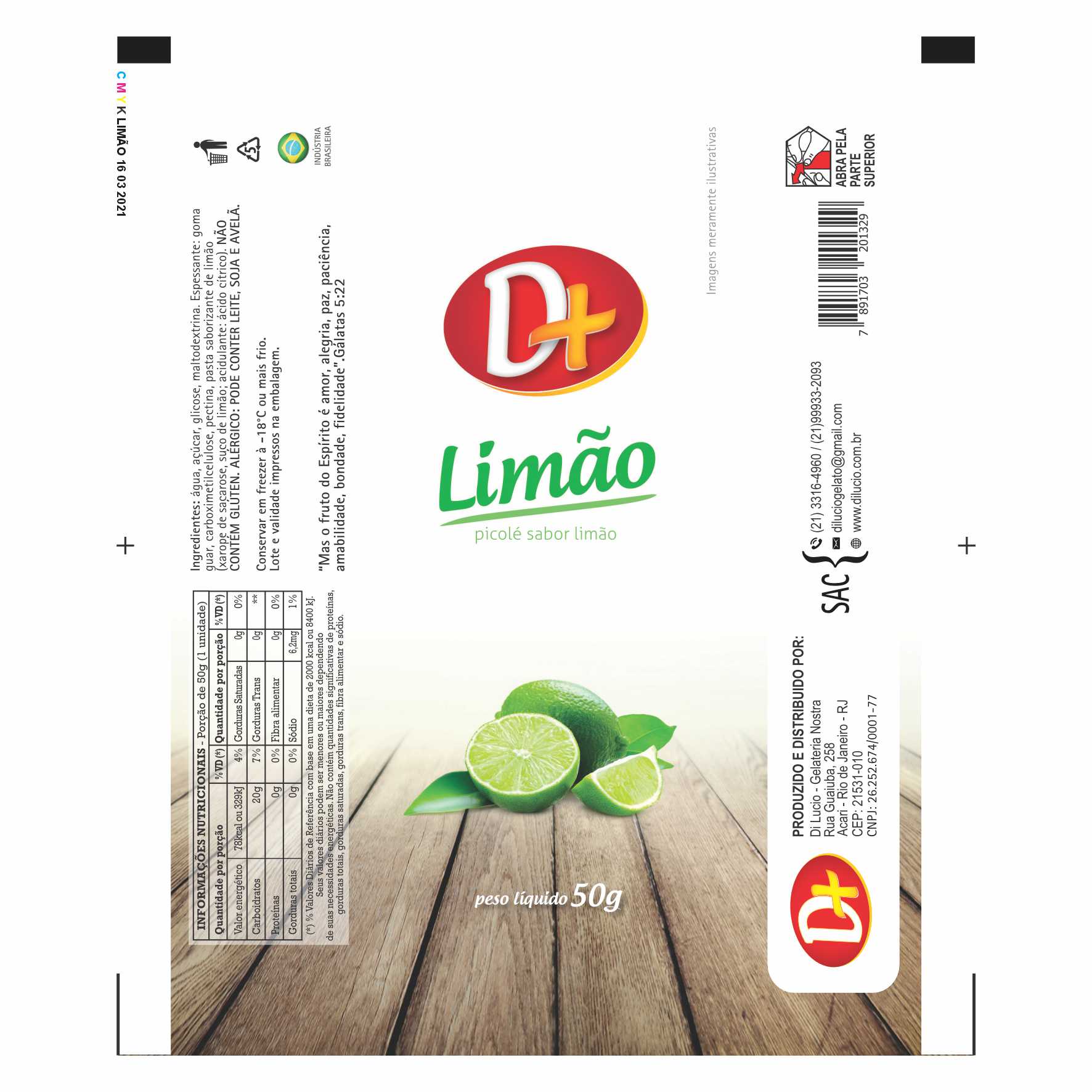 BOBINA BOPP LEITOSO PICOLE 6KG - DI LUCIO LIMAO BOBINA BOPP LEITOSO PICOLE 6KG - DI LUCIO LIMAO